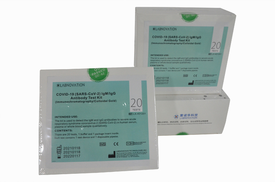 Rapid Antibody Test Kit 20 การทดสอบ CoV-19 IgG/IgM Antibody Fast Detection Kit ความแม่นยำสูง