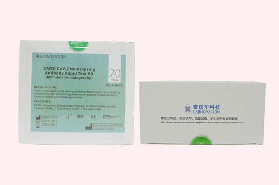 OEM ODM COVID-19 Neutralizing Antibody ชุดทดสอบ 20 ชุดทดสอบต่อกล่อง