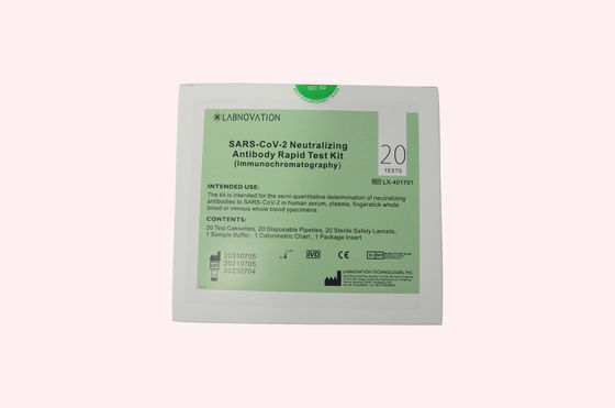 ชุดทดสอบแอนติบอดี Neutralizing ระดับมืออาชีพ 20uL เลือดครบส่วน 10uL Serum Plasma