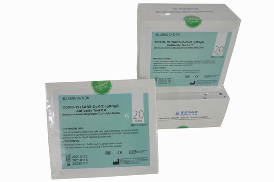 Rapid Antibody Test Kit 20 การทดสอบ CoV-19 IgG/IgM Antibody Fast Detection Kit ความแม่นยำสูง