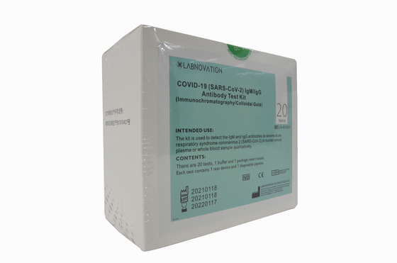 COVID-19 IgG IgM Antibody Rapid Test Kit Professional ใช้ 20 Labnovation ทดสอบ