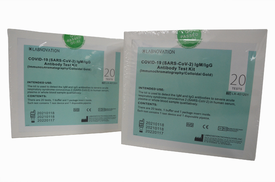 COVID-19 IgG IgM Antibody Rapid Test Kit Professional ใช้ 20 Labnovation ทดสอบ