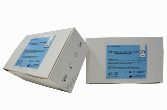 ชุดทดสอบแอนติเจนในน้ำลาย CoV-19 ความจำเพาะสูง 20 การทดสอบ RTK Ag ชุดทดสอบน้ำลาย