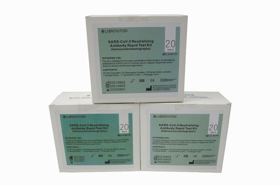 20 การทดสอบ CoV-19 การทำให้เป็นกลาง Antibody Rapid Test Kit ความแม่นยำ 95 เปอร์เซ็นต์