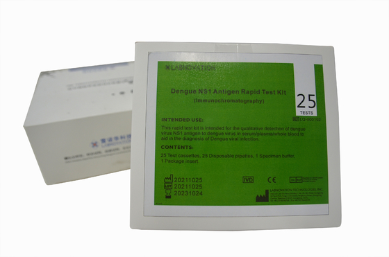 25PCS Professional Dengue NS1 Rapid Test Kit ชุดทดสอบไข้เลือดออกในเชิงบวกเชิงลบ