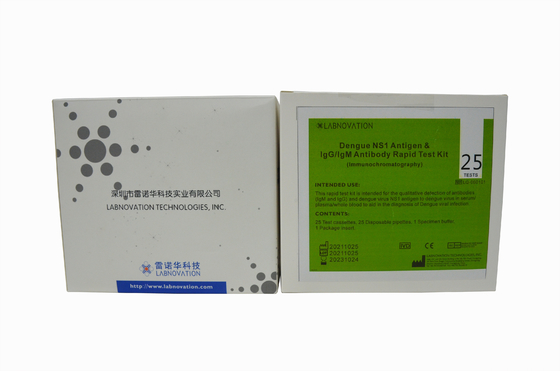 ISO13485 25 ชุดทดสอบ Dengue Antigen Antibody Test Kit สำหรับ NS1 IgM IgG