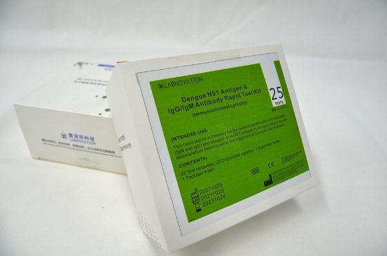 ISO9001 IgG IgM Combo Dengue NS1 Ag ชุดทดสอบอย่างรวดเร็ว 25PCS