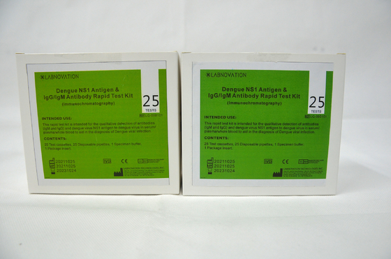 ISO9001 IgG IgM Combo Dengue NS1 Ag ชุดทดสอบอย่างรวดเร็ว 25PCS