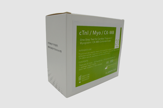 ชุดทดสอบ CTnI Myo CK MB ขั้นตอนเดียว Myoglobin Cardiac Troponin I Rapid Test Kit